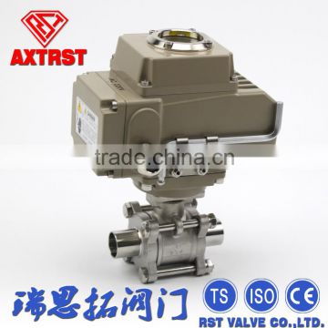S/W Electric Actuator 3PC Floating Ball Valve