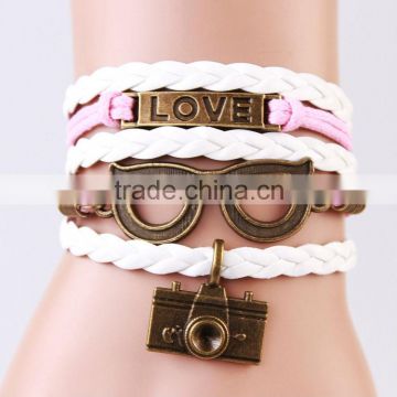 MYLOVE leather strand braided bracelet fashion wholesale jewelry MLBZ005