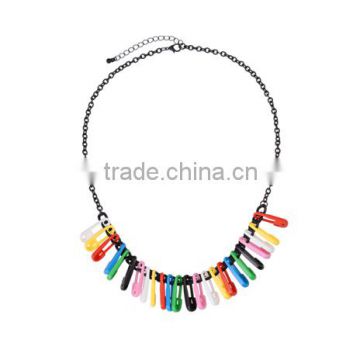 Pretty Steps modern elements colorful stone necklace