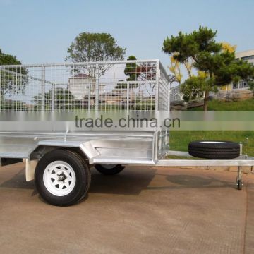 hot dipped galvanized box trailer with cage