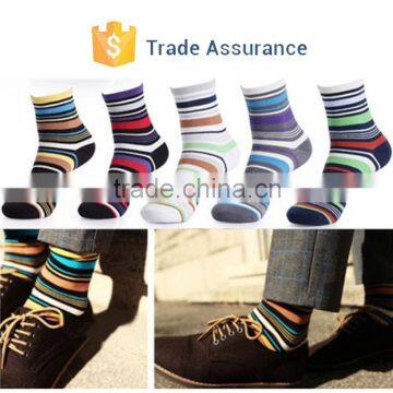 Fashion Mens Cotton Casual Socks, Soft Color Stripe Socks, Ankle Short Socks