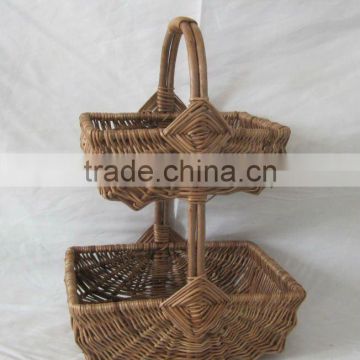 Two Folded willow garden sundries basket