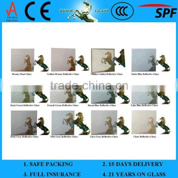 4-6mm CE & ISO9001 Tinted Coating Reflective Glass