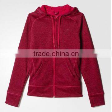 women pullover casual hoodies ,100%polyester zipper-up hoodies