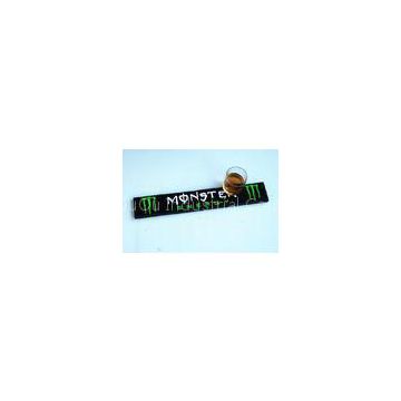 Black 3D soft PVC beer bar mat with logo , customised bar mats for glasses