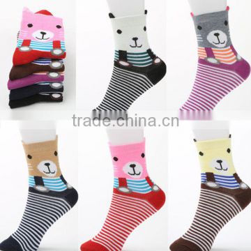 women cute bear cotton socks