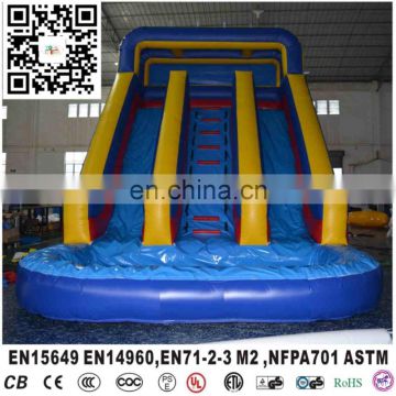 China best quality cheap blue inflatable bouncer with water slide pool for kids play or rental