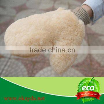 genuine sheepskin wash mitt for car cleaning made in China