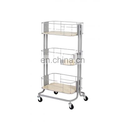 Nordic Shelf  Storage Trolley 3 Tier shelf and  cart with four wheels
