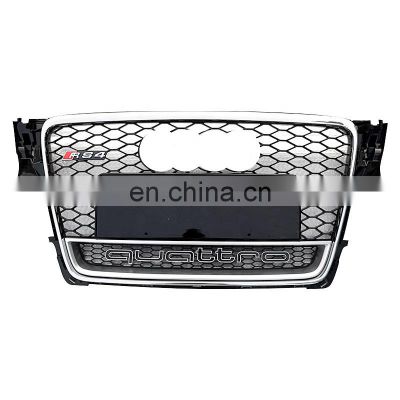 2008-2012  Front Bumper grill for Audi A4 B8 A4L center honeycomb mesh grille Chrome black silver grill quattro style