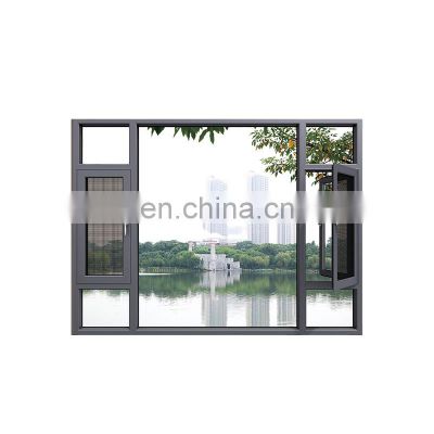 JYD American Style Double Glazed Casement Pvc Thermal Break Design Aluminium Casement Window