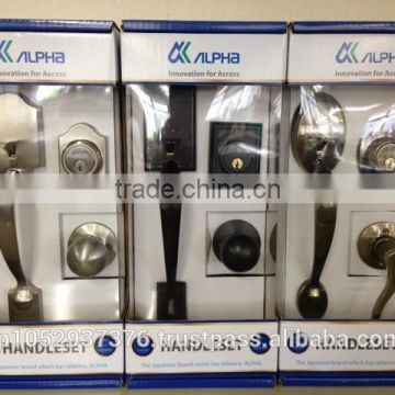 Japanese high quality and security zinc alloy handleset with thumblatch, by ALPHA.