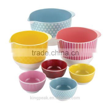 2015 Best Selling Plastic Mixing Bowls/Melamine Mixing and Prep Bowl Set/Serving Bowl for outdoor and picnics