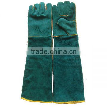 Green Cowhide split weldeing glove/personalized work gloves