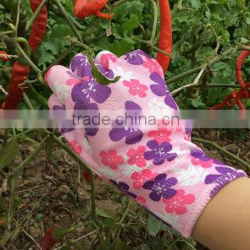 13guage colorful PU coated gloves for gardening work
