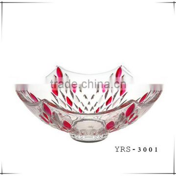 High quality and cheap glass fruit bowl/plate in color ,wholesal large glass fruit bowl