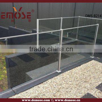 modern design glass railing with anchor