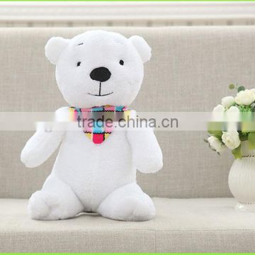 White Teddy Bear / Plush White Teddy Bear With Scarf / Plush White Cute Small Bear For Christmas