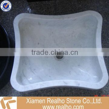 Import Volakas white marble sink with square shape