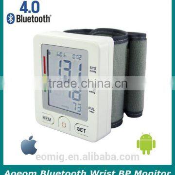 Wireless Wrist Bluetooth Blood Pressure Monitor Cuff CE ISO13485 FDA certificates