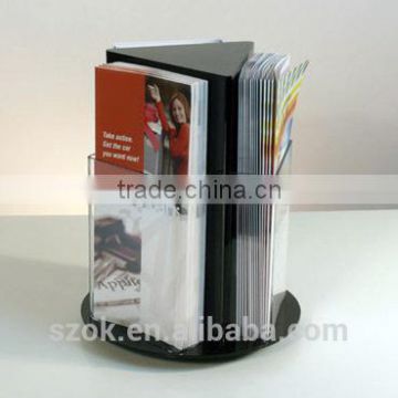 Morden design acrylic rotated magazine brochure display holder best selling
