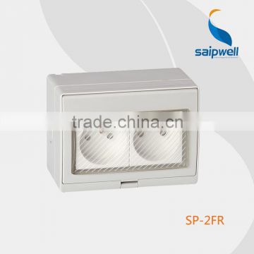Saip Double multi-function waterproof wall socket and switch SP-2FR