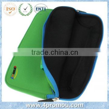 Neoprene zipper laptop tote bag computer sleeve tablet bag in green color