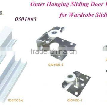 Outer Hinging Wardrobe Framless Sliding Closet Door Roller Fittings System