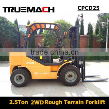China YTO 2.5TON 2WD Offroad Rough Terrain Forklift Truck