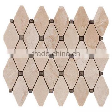 MM-CV221 Best selling home decoration natural stone diamond mix brown limstone mosaics tiles