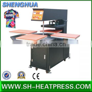 Garments clothing heat transfer machine four stations heat press