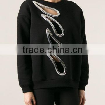 Fashion Black Coutout Detail Custom Hoodie/Sweatshirt