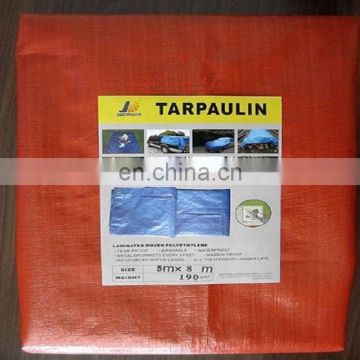 waterproof tarpaulin with plastic corners and with eyelets every meter