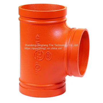 ductile iron pipe fittings grooved reducing tee