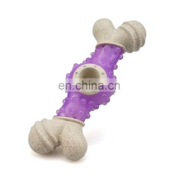 2020 dog toys straw fiber material semi-transparent color pet chew toys dog bone toy