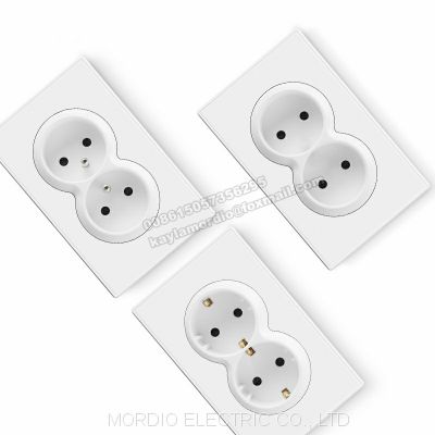 MORDIO Factory Direct Brand OEM PC WHITE 10A Wall Switch and Socket 1 Gang 1 Way Germany French Russia 16A SOCKET