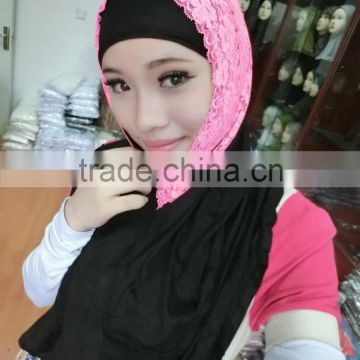 A314 Newest design muslim two pieces hijab