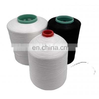 High quality  texture yarn raw white overlock thread 100% polyester