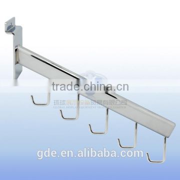 5 hooks metal chrome oval tube slatwall display hook for shopfittings