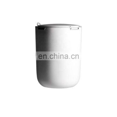 Round Trash Bin with Pressure Circle Toilet Paper Basket Plastic Waste Dust Bin