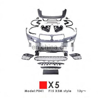 Other Side Skirt Refit Parts Front Bumper Grille Side Rear Bumper F15 X5M Style Car Assembly For BMW X5 2013+
