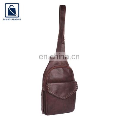 Huge Demand on Swiss Cotton Lin Best Quality Top Selling Zipper Closure Type Genuine Leather Crossbody Bag from Indian Supplier