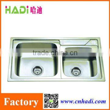 top mount double bowl stainless steel sink sinks HD8243