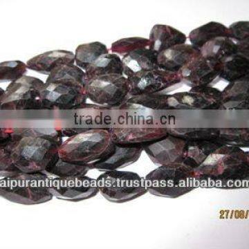 GARNET FACETED TUMBLE BEADS GEMSTONE