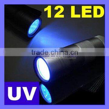 12 LED UV UltraViolet Lamp Torch Flashlight