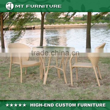 popular hotel room/garden/patio poly rattan dining table and chair