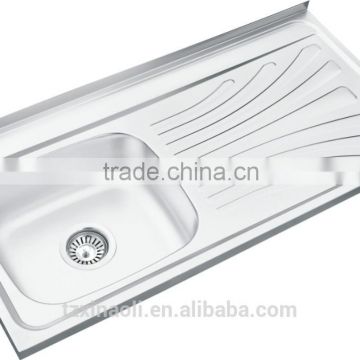 dubai,iran single bowl single tray stainless steel kitchen sink(100*50*15cm)