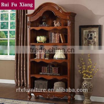 Wooden bookcase with multi layers and handmade carving in Amereican style AI-201