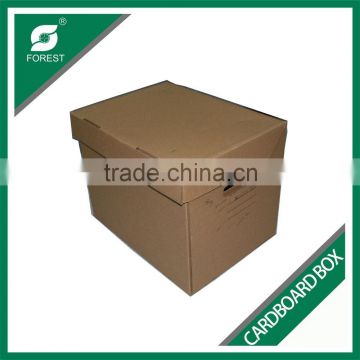 USED CARDBOARD STORAGE BOX FOLDABLE DEEDBOX WITH LID ONE PIECE PACKING BOX FOR ARCHIVES SHIPPING