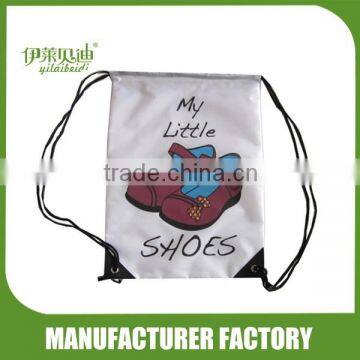 Drawstring bag with shoes printed/drawstring bag polyester